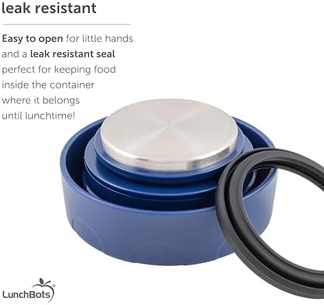 LunchBots 16 oz Wide Mouth Insulated Stainless Food Jar Navy