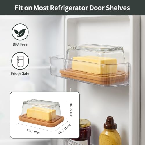 Butter Dish with Lid and Knife, Large Glass Butter Dish for Countertop