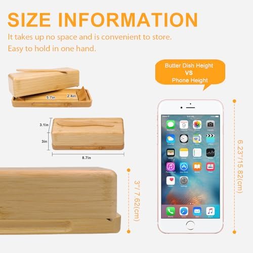 Bamboo Butter Dish with Lid for Countertop