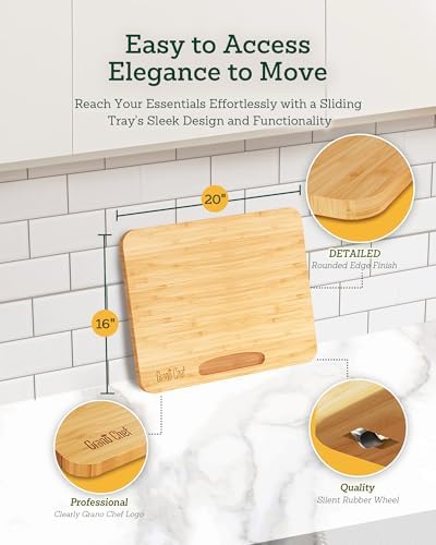 Bamboo Appliance Slider Tray, 20"D x 16"W
