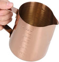 Frothing Cup, Coffee Milk Pitcher 550ML With Scale Rose Gold Stainless