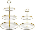 Frcctre Set of 2 Ceramic Cupcake Stand, 3+2 Tier Porcelain Dessert