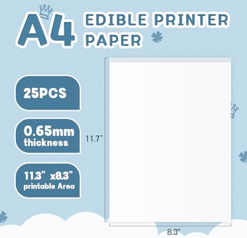 Edible Paper, A4 Size, 25 Counts Icing Sheets