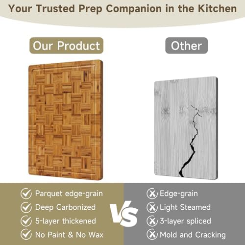 Large Cutting Board Set,Bamboo Wood Cutting Boards For Kitchen,3 Packs