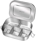 Stainless Steel 5-Compartment Bento Lunch Box, 1400ML