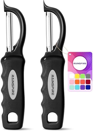 Swivel Vegetable Peeler Comfort Handle Sturdy Long-Lasting 2Pcs Black