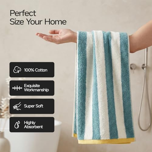 REDKISS Striped Hand Towels for Bathroom, Kitchen Decor, Guest Use