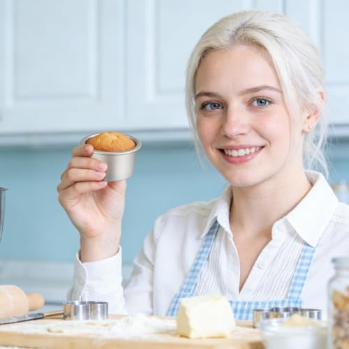 Zerodeko 4 pcs Mini Round Cake Pans with Removable Bottom 2.51 X 1.96