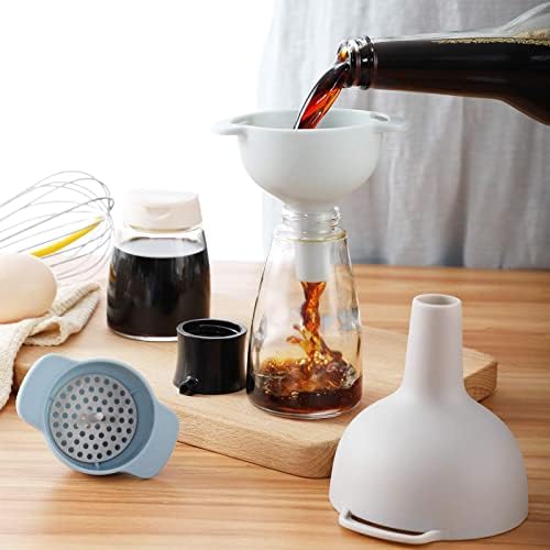 Kitchen Funnel Set, Food Grade Plastic Funnels with Detachable