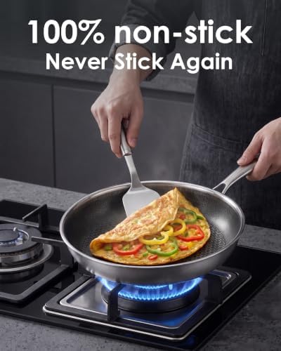 12 Inch Nonstick Frying Pan with Lid,Titanium Frying Pan,non-stick