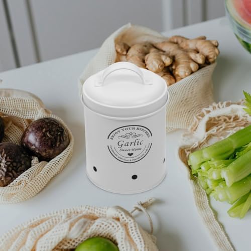2pcs Iron Vegetable Storage Tins with Lid and Aerating Holes