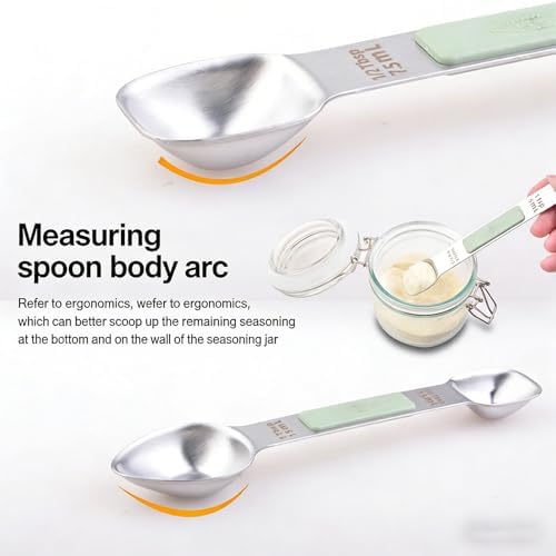 Stainless Steel Magnetic Measuring Spoon Set of 5 with,Metal Teaspoon