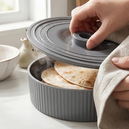 Covzoe 2 Pack Tortilla Warmer, 8.5 x 2.5 Inch Tortilla Holder with Lid