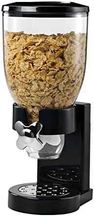 Honey-Can-Do Dry Food Dispenser, Single Control, Black/Chrome