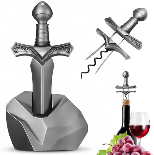 Ah So Wine Opener, Excalibur Sword Wine Corkscrew with Display Base