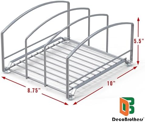 Deco Brothers Cookware Organizer Rack for Kitchen Cabinet, 3 Slot Holder