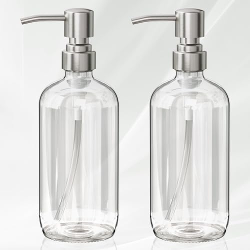 AmazerBath Glass Soap Dispensers, 2 Pack
