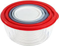 5-Piece Plastic Mixing Bowl Set with Lids for Kitchen, Nesting Kitchen
