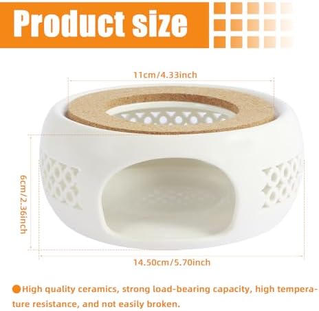 Teapot Warmer - Ceramic Teapot Heater with Cork Cushion - Heat