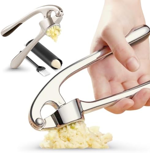 Cheer Collection Garlic Press, Stainless Steel