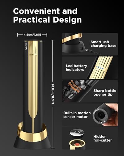 Newise Rechargeable Electric Wine Bottle Opener with Charging Base
