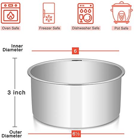 E-far 6 x 3 Inch Cake Pan Set of 2, Stainless Steel Deep Cake Pans