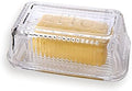 Glass Butter Dish with Lid from 1500 C Tabletop Farm-house Heavy Thick