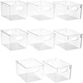 Sorbus Clear Plastic Fridge Organizer Bins, Large, 8 Pack