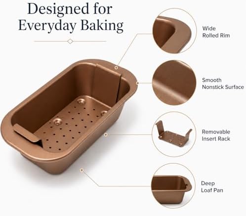 2 Pack Meatloaf Pan with Drain Tray, Nonstick Loaf Pan for Baking