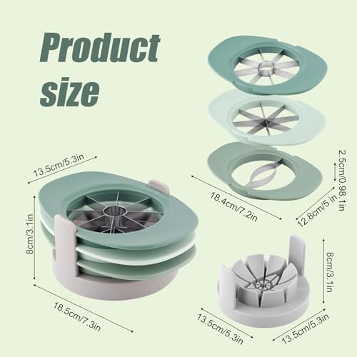 Fruit Cutter Slicer, 4 in 1 Apple Corer Remover Green 430 Stainless