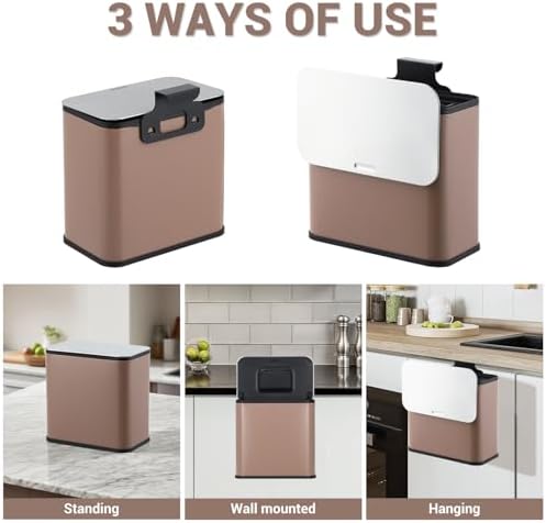 1.3 Gallon Hanging Trash Can with Lid