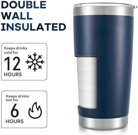 20 oz Tumbler with Lid Stainless Steel Insulated Tumblers Bulk Cups