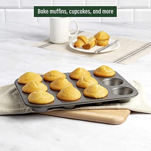 Goodful Nonstick Muffin Pan Set, Heavy Duty Carbon Steel with Quick