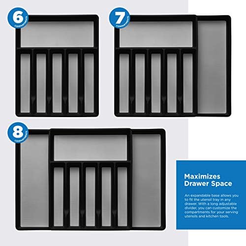 Expandable Cutlery Drawer Organizer, Flatware Drawer Tray for