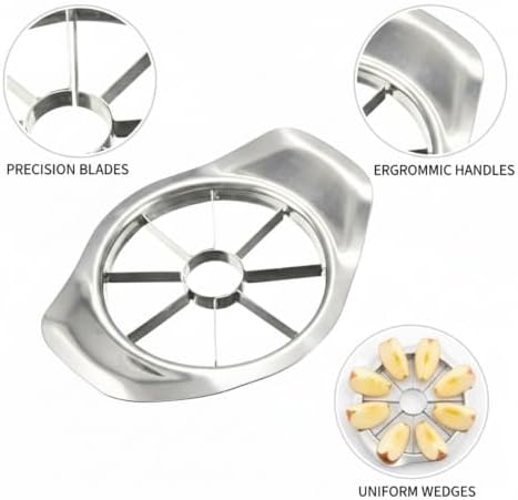 Apple Slicer Corer, Stainless Steel Fruit Cutter for Uniform Wedges