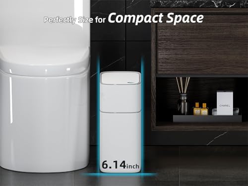 MOPALL Bathroom Trash Can, 3.5gal, Motion Sensor