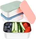 Caperci 3-Pack Large Stainless Steel Snack Containers with Silicone