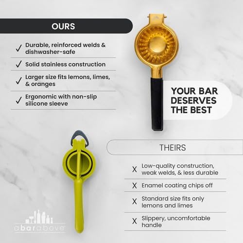 A Bar Above Hand Press Juicer, Gold Finish