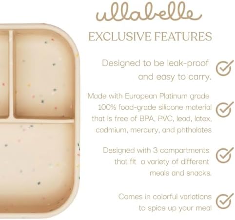 Ullabelle Kids Bento Box – 3 Compartments, Leakproof Lunch Box