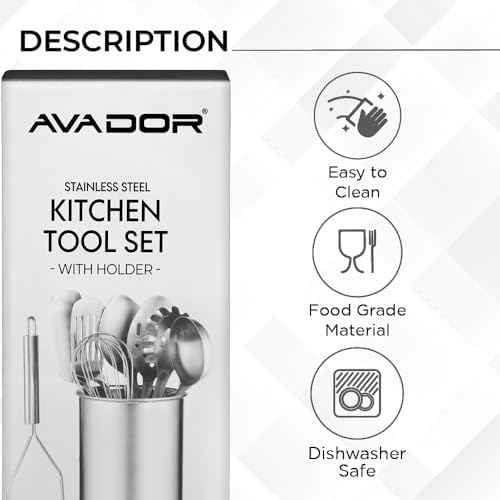 Avador 10-Piece Stainless Steel Kitchen Tool Set