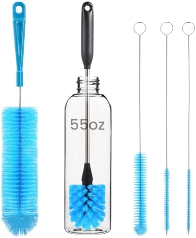 Bottle Brush, Straw Cleaner Brush & Water Bottle Brush,5 Pack Blue