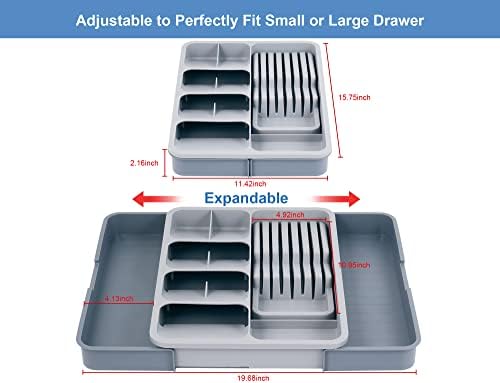 Kitchen Utensil Drawer Organizer, Removable 2-Tier Knife Holder