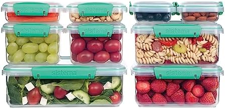 Sistema 18-Piece Food Storage Containers, Clear/Blue