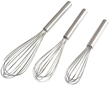 Stainless Steel Whisks with 3 Packs 8"+10"+12" Kitchen Whisk Set