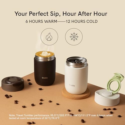 OutIn Travel Tumbler, Leakproof Insulated Coffee Tumbler, 12oz
