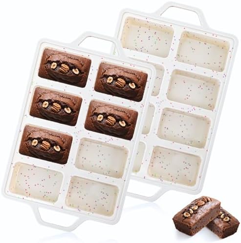 2 Pack Silicone Mini Loaf Pans, Reinforced Metal Frame