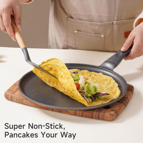 JEETEE Nonstick Crepe Pan, 9.5 Inch Titanium Pancake Pan