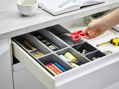 Joseph Joseph Blox Modular Drawer Organizer, Storage Bins, 7 Piece Set