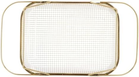 VINGVO Over The Sink Colander for Pasta and Produce, 18.1 Inch (Gold)
