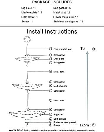 Sumerflos 3 Tier Porcelain Cupcake Stand, Tiered Serving Cake Stand